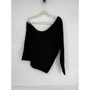 Lane Bryant Black Sz 22/24 Knit One Shoulder Batwing Dolman Sweater Top NWT $59